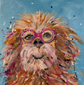 Little puppy dog with glasses