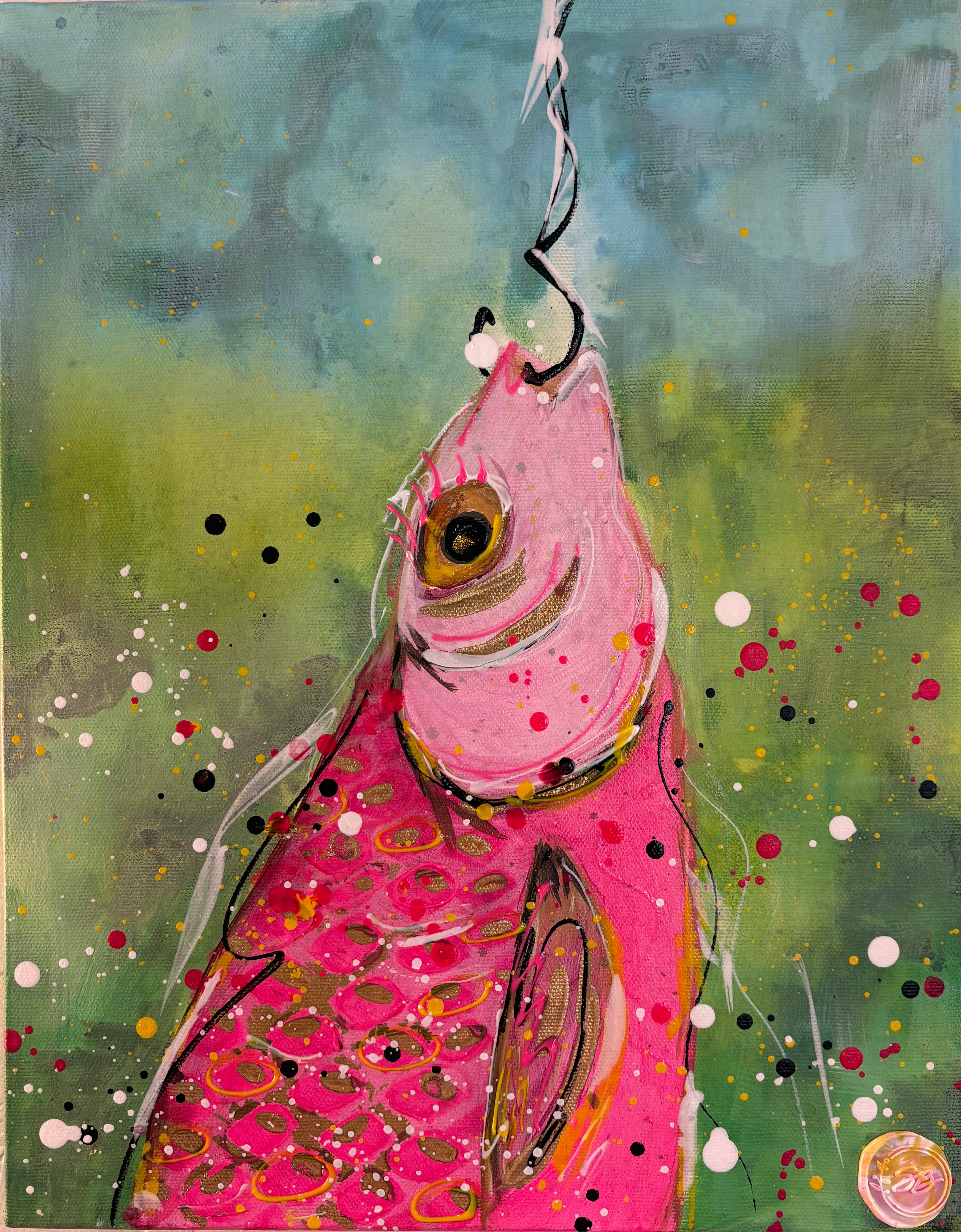 Caught a pink fish